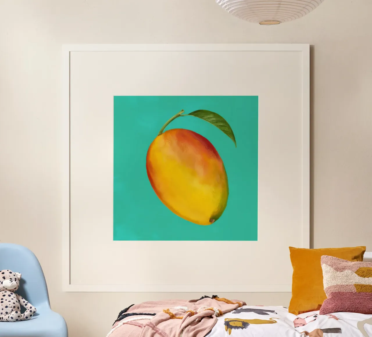Mango maturo e pittorico poster con telaio in plastica da Frame Aura