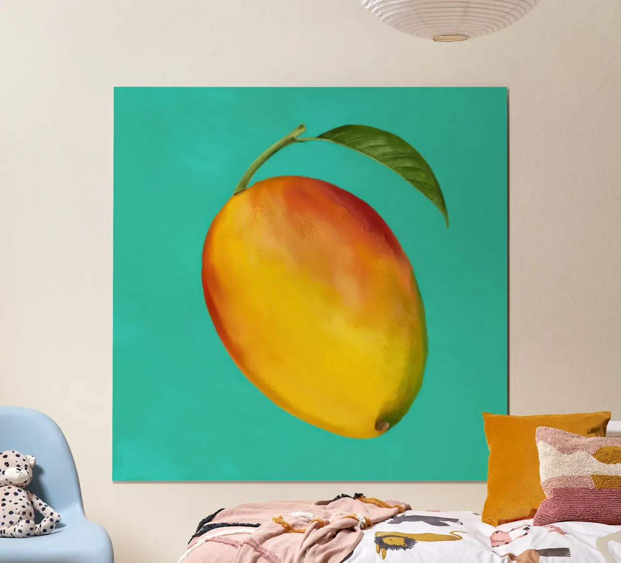 Mango maturo e pittorico poster con telaio in plastica da Frame Aura