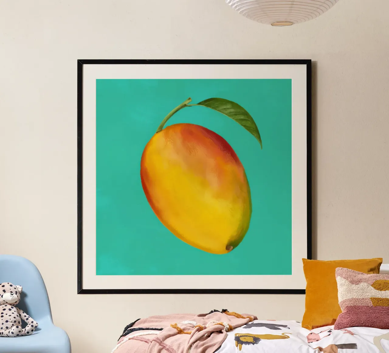 Mango maturo e pittorico poster con telaio in plastica da Frame Aura