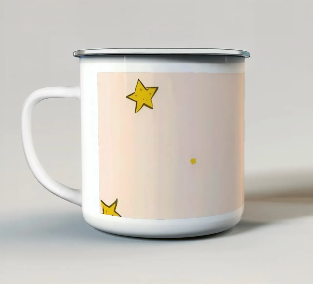 Sfondo a stelle gialle tazza in smalto da DesignDoodle