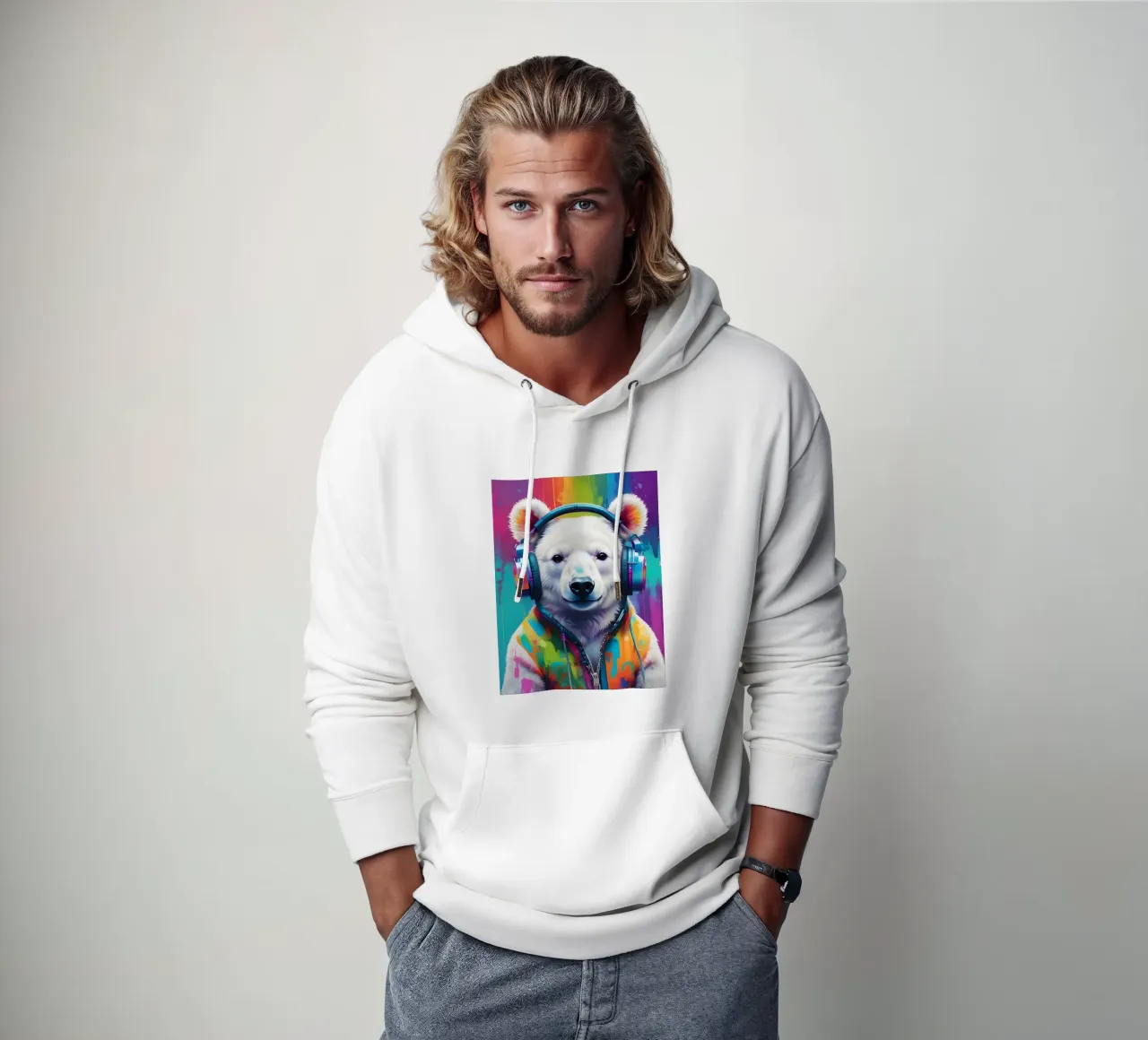 Melomane orso polare felpa con cappuccio da MakArena