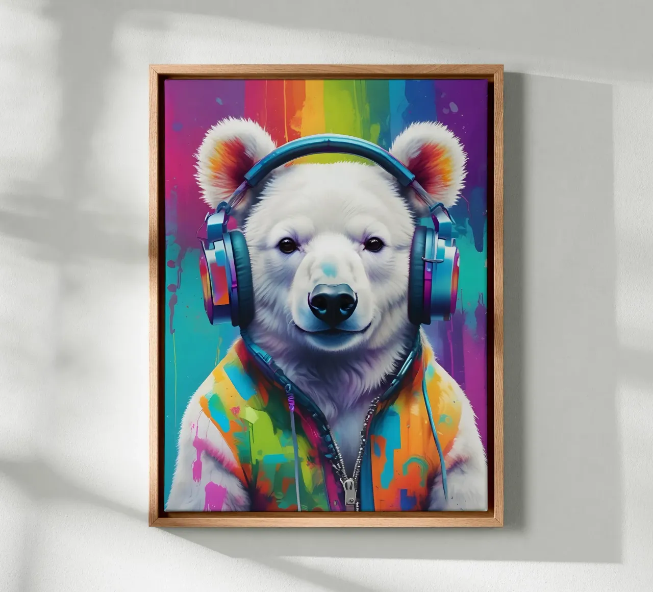 Ijsbeer meloman kunst canvas met Baklijst van MakArena