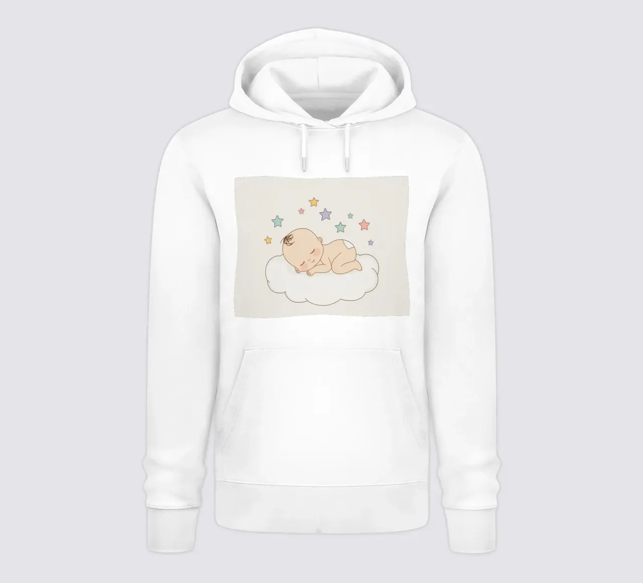 Lindo bebé durmiendo en una nube con estrellas sudadera con capucha de DesignDoodle
