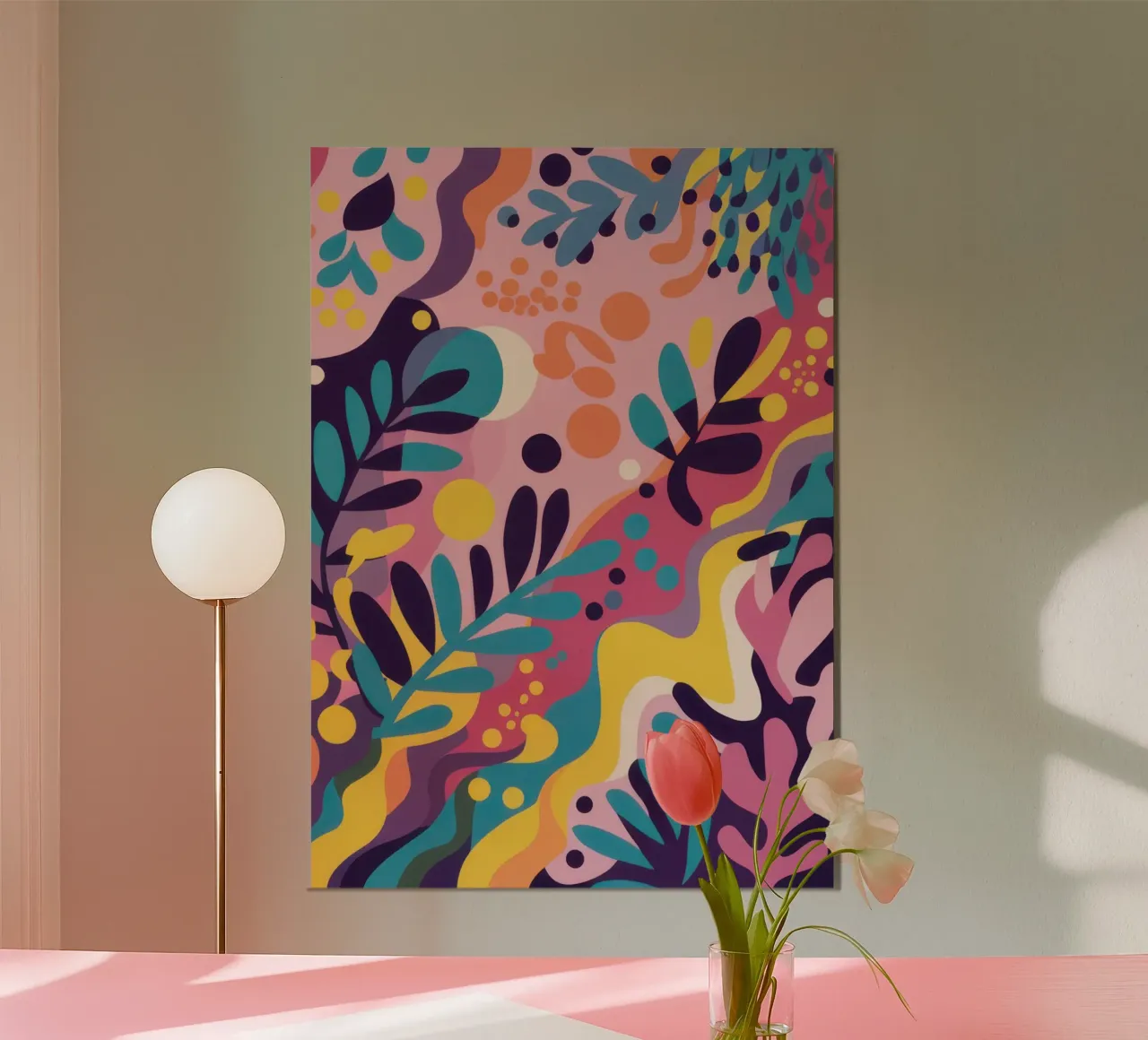 Sogno floreale notturno poster con telaio in plastica da Frame Aura