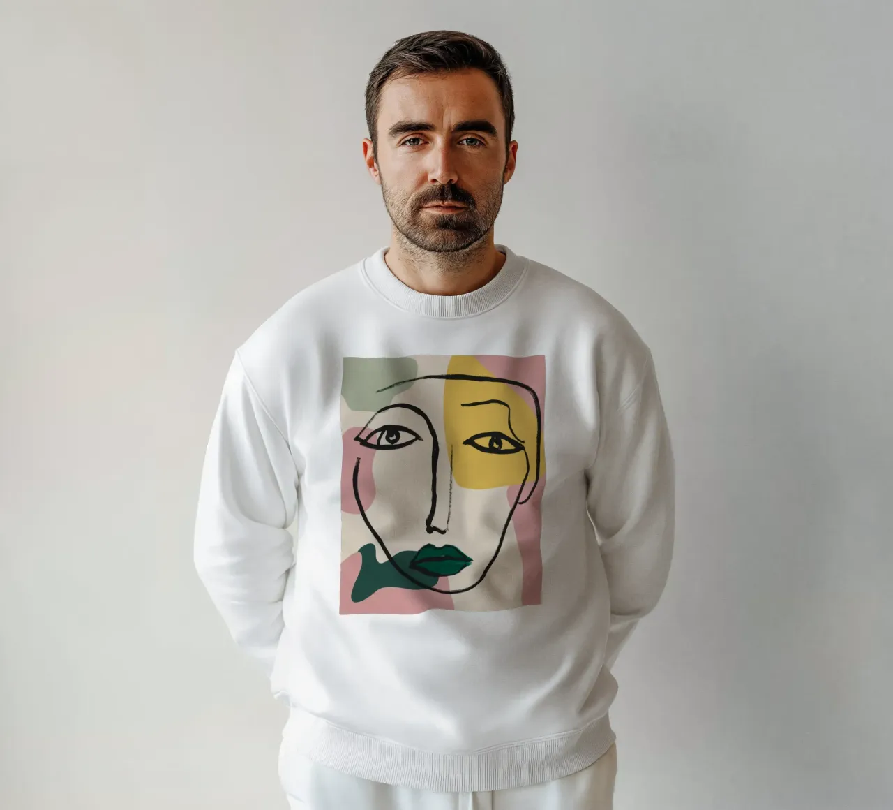 Ritratto lineare bifronte felpa da Frame Aura
