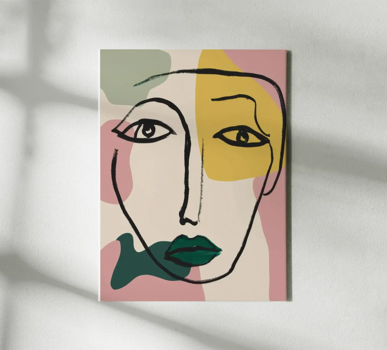 Two Faced Lineal Portrait canvas with Floater frame by Frame Aura