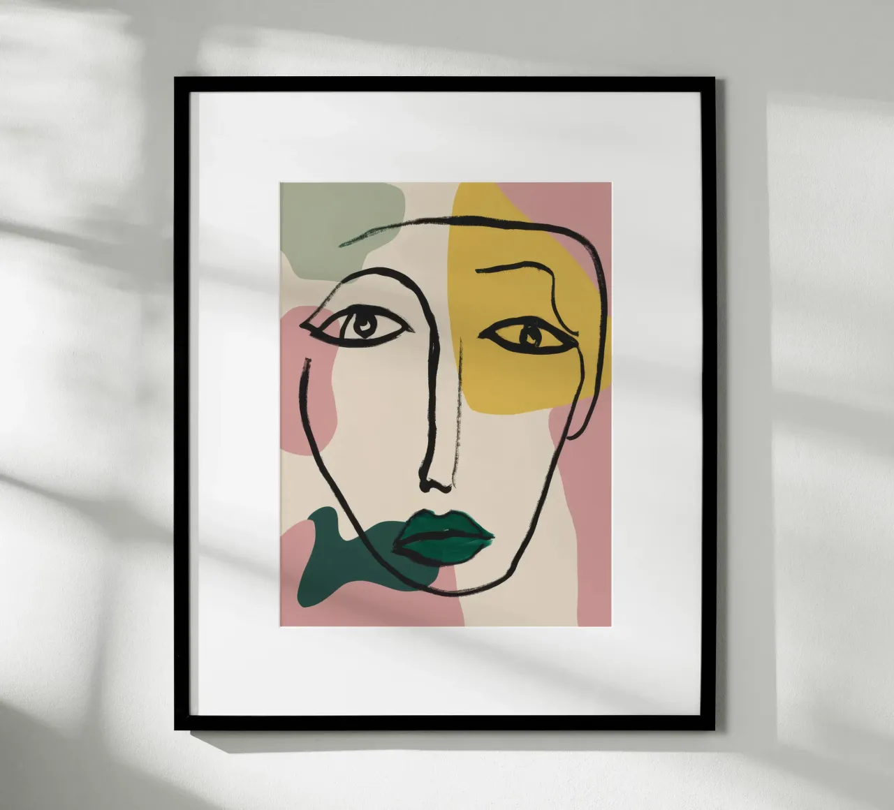 Ritratto lineare bifronte poster con telaio in legno da Frame Aura
