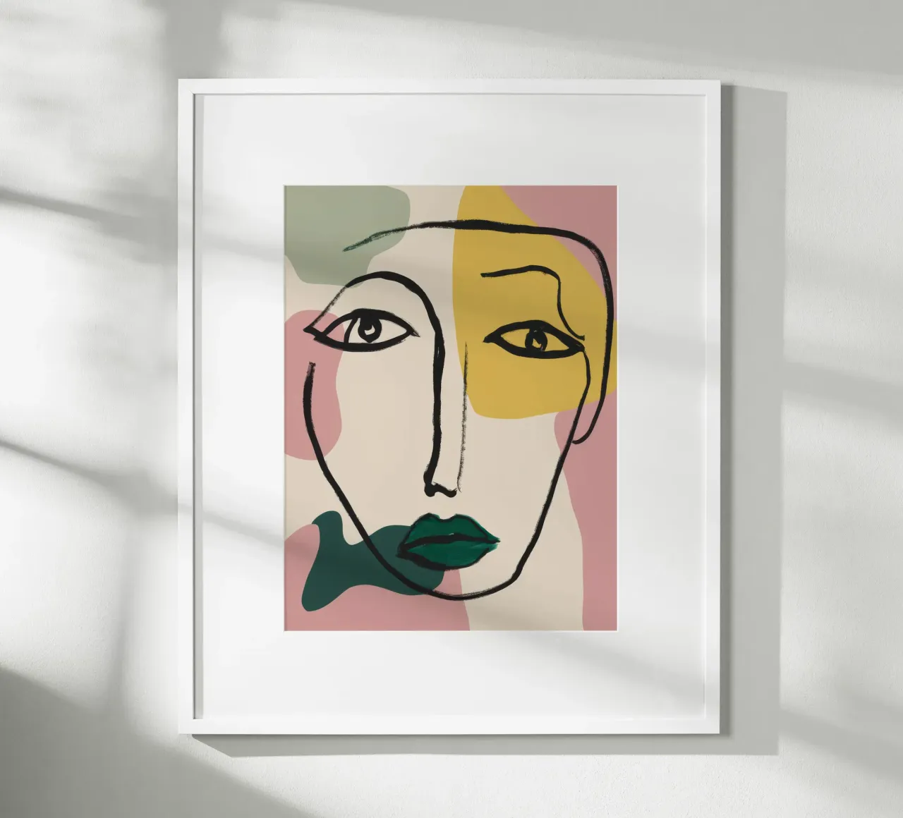 Ritratto lineare bifronte poster con telaio in legno da Frame Aura