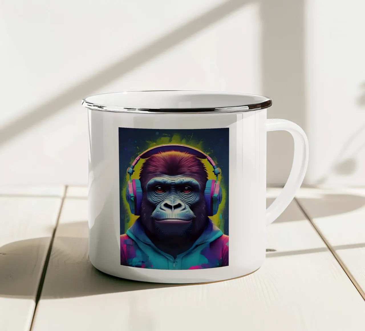 Gorilla music art tazza in smalto da MakArena