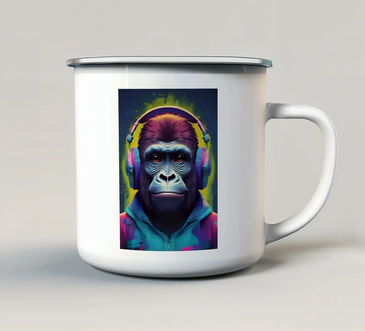 Gorilla music art tazza in smalto da MakArena