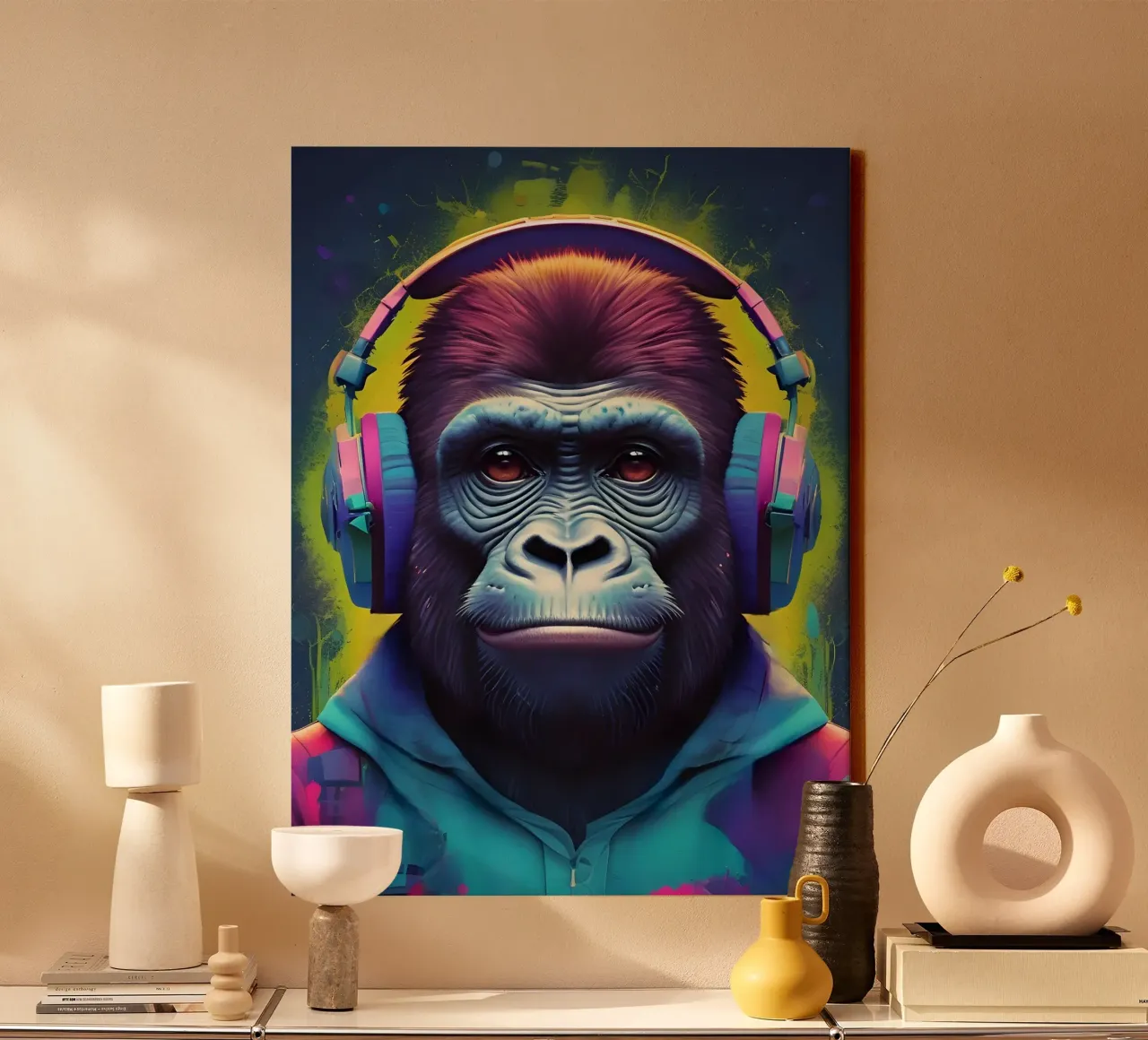 Gorilla music art tela con Cornice a cassetta da MakArena