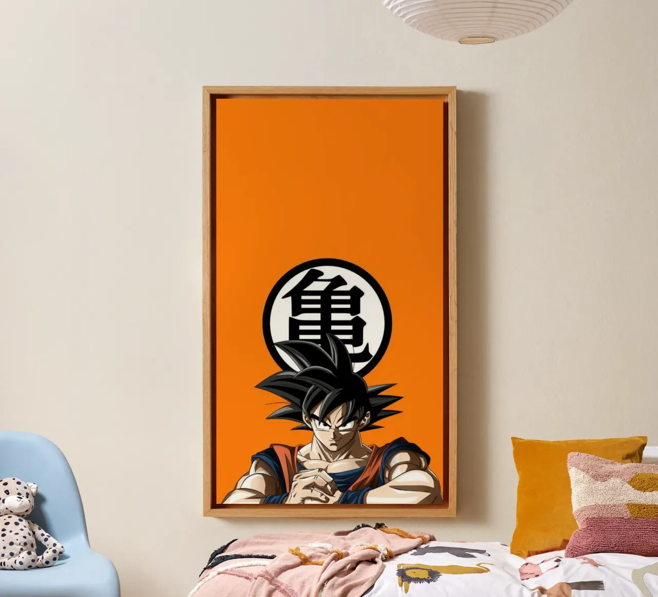 Maglietta classica Son Goku tela con Cornice a cassetta da sundevilcreative