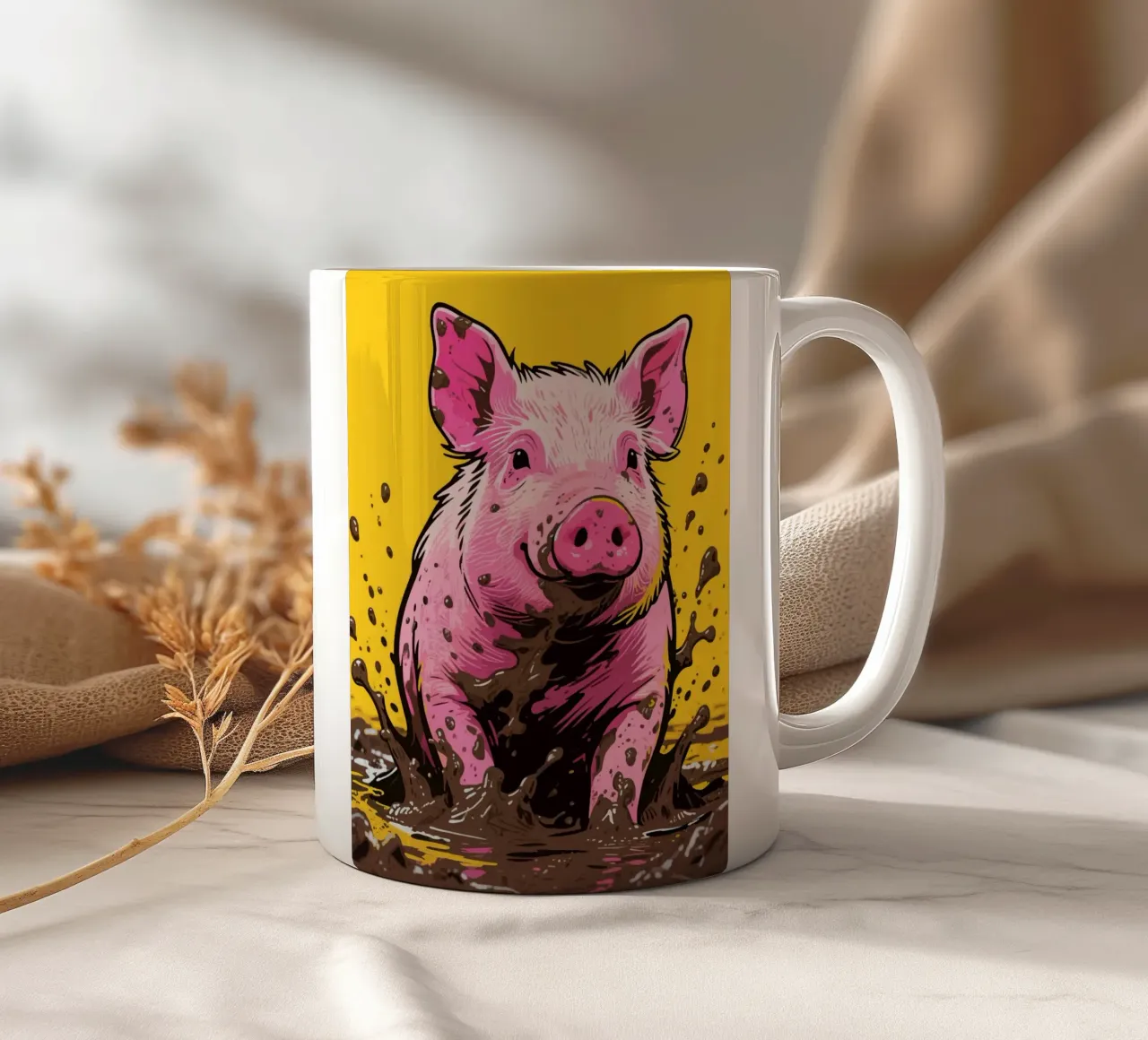 Maiale di fango tazza in ceramica da knowledge