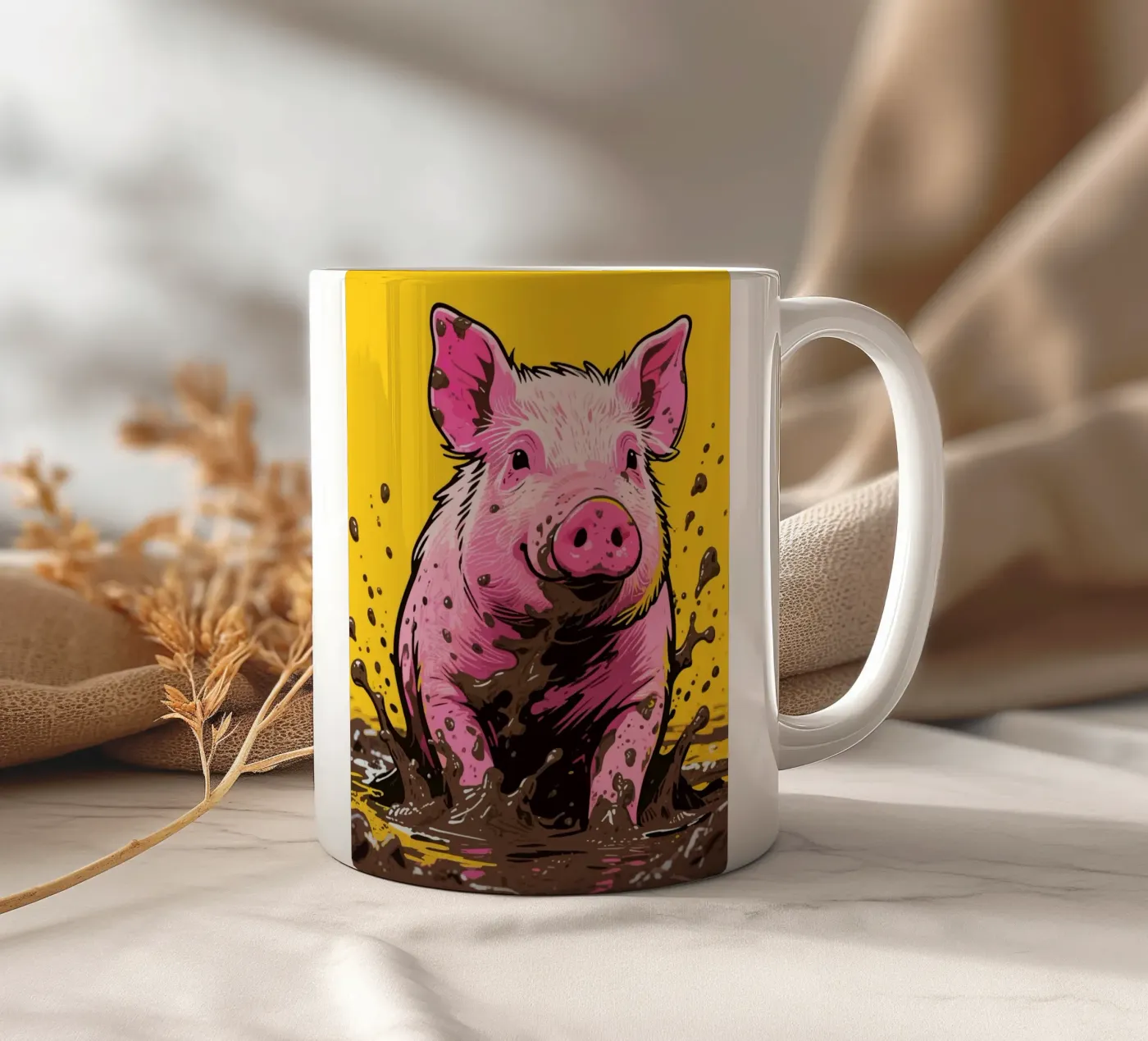Mud Pig ceramic mug by knowledge