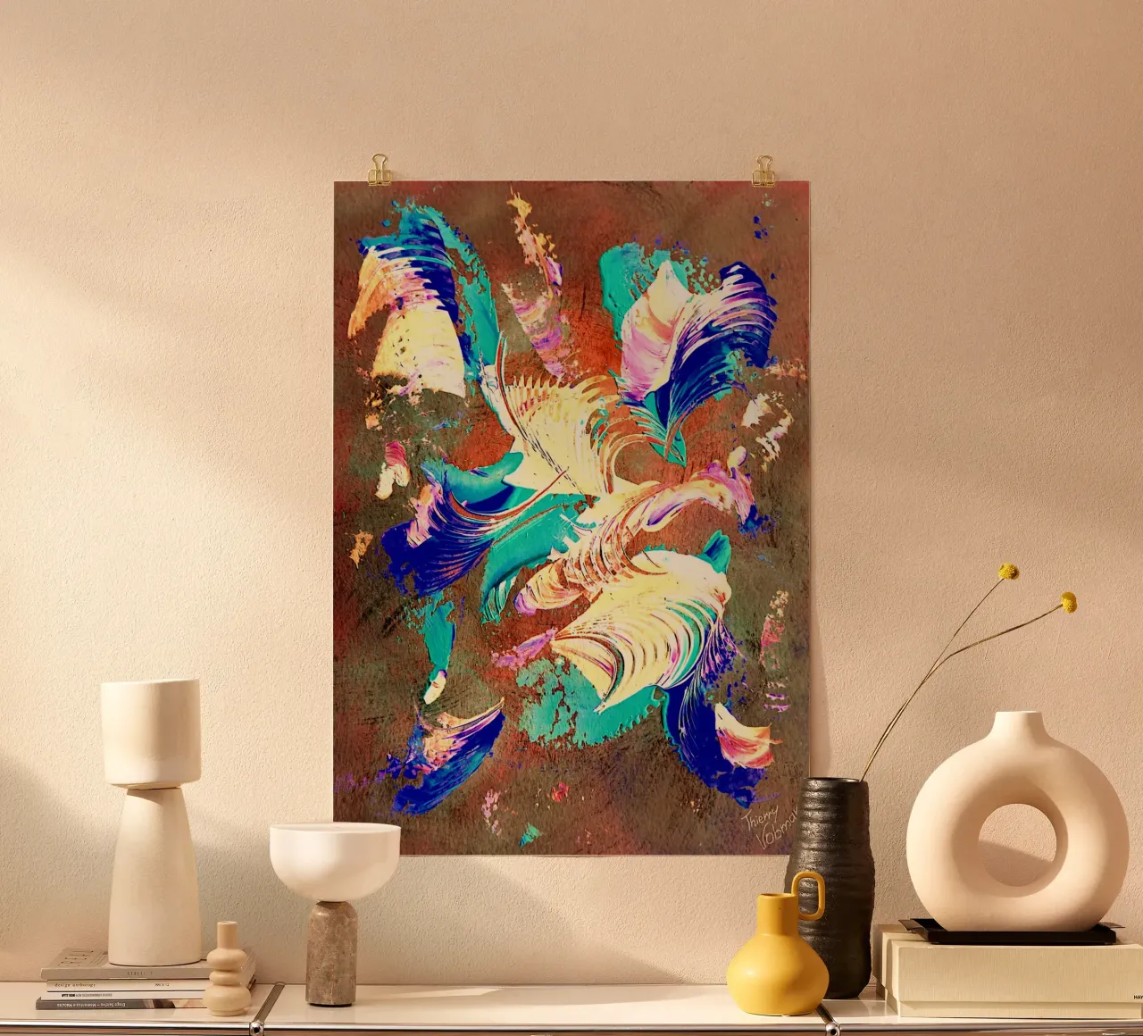 IDEAL GIFT 78 invers. poster con telaio in plastica da Thierry Vobmann Abstract painting
