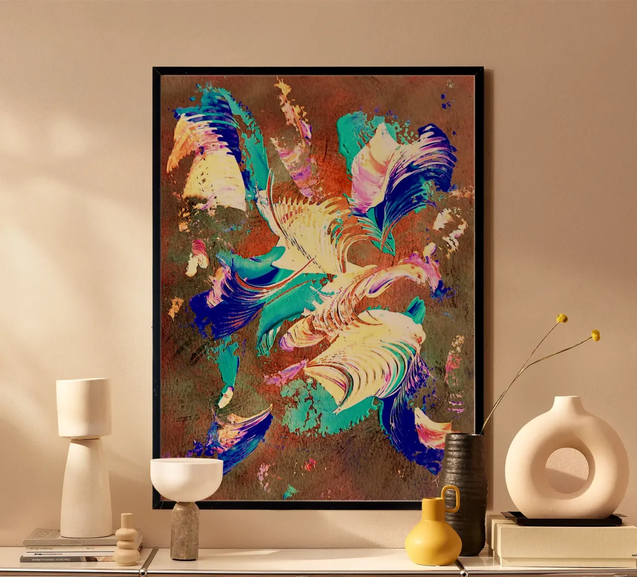 IDEAL GIFT 78 invers. poster con telaio in plastica da Thierry Vobmann Abstract painting