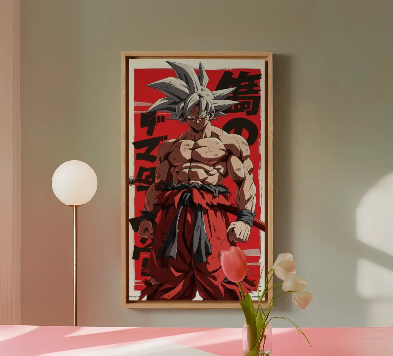 Maglietta classica Super Saiyan Goku tela con Cornice a cassetta da sundevilcreative