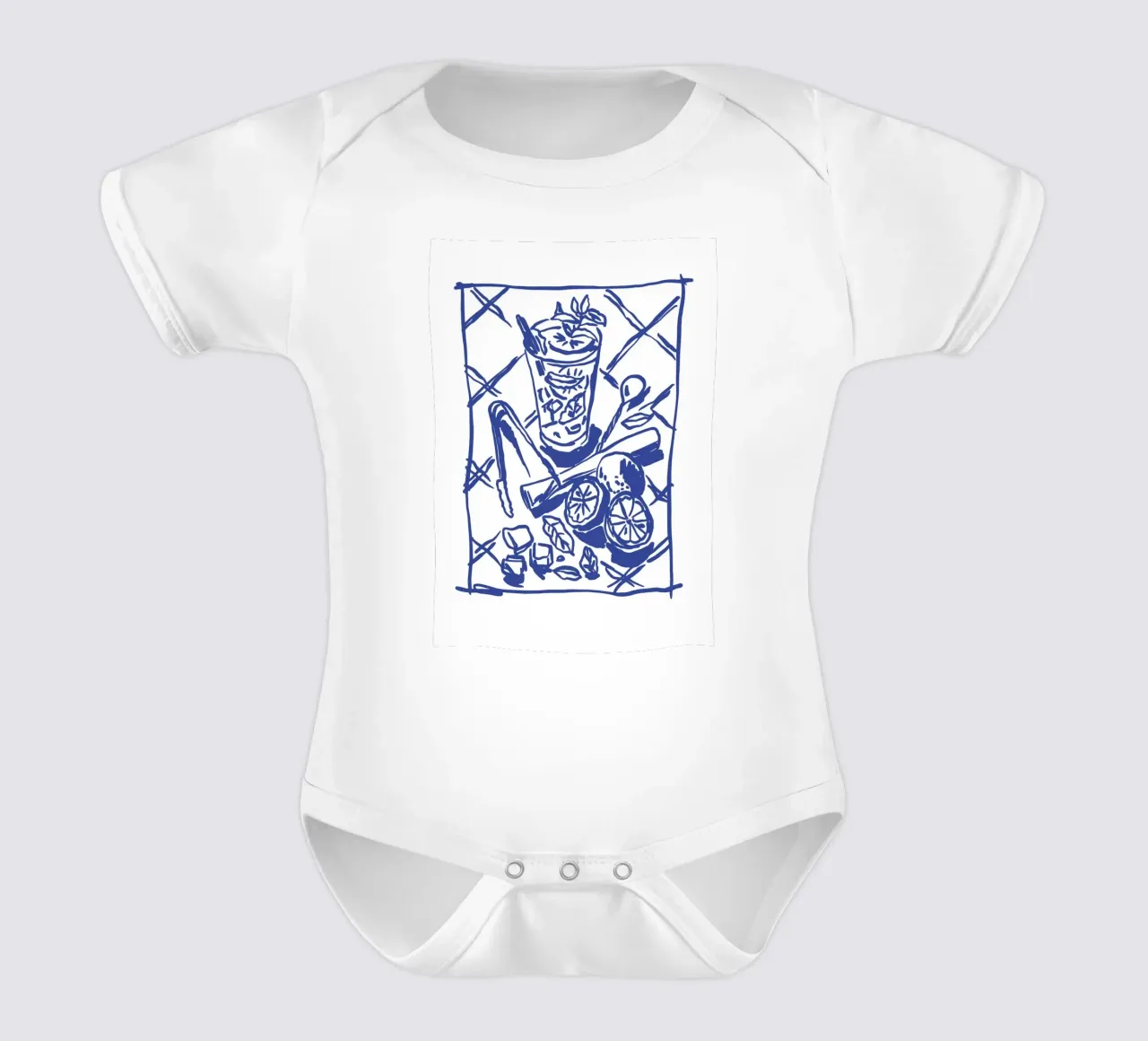 Boho Food 8 Lemon Cocktail body neonato maniche corte da Boho Print Collection