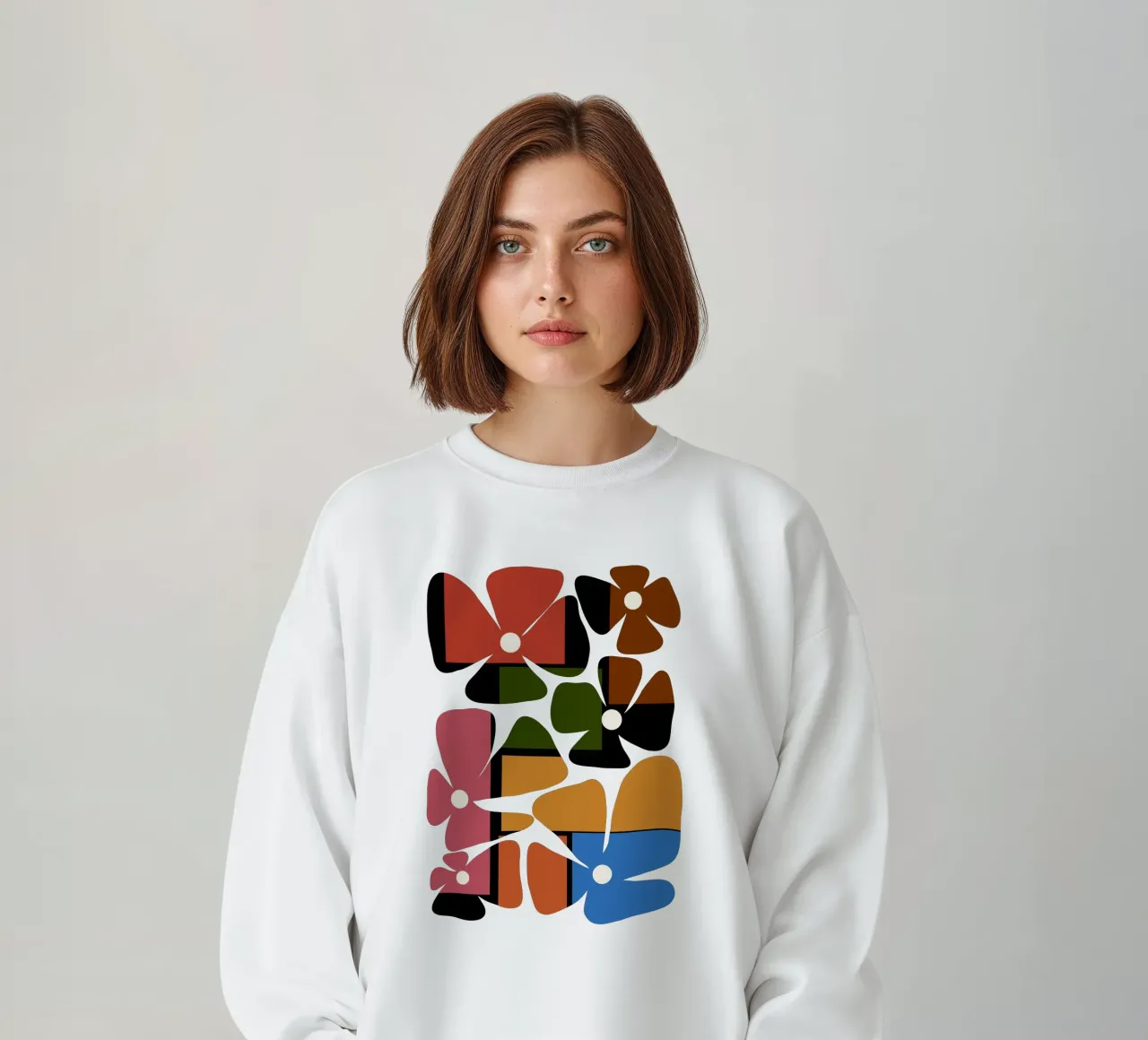 Colorful block flowers felpa da TijanaArtStudio88