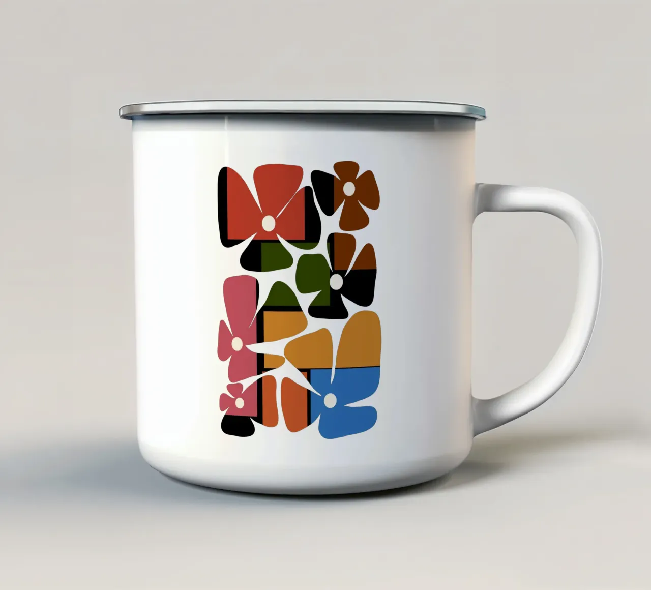 Colorful block flowers tazza in smalto da TijanaArtStudio88