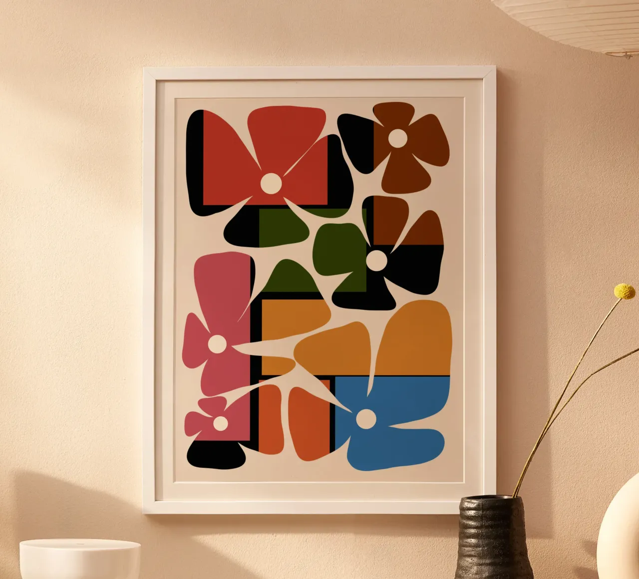 Colorful block flowers poster da TijanaArtStudio88