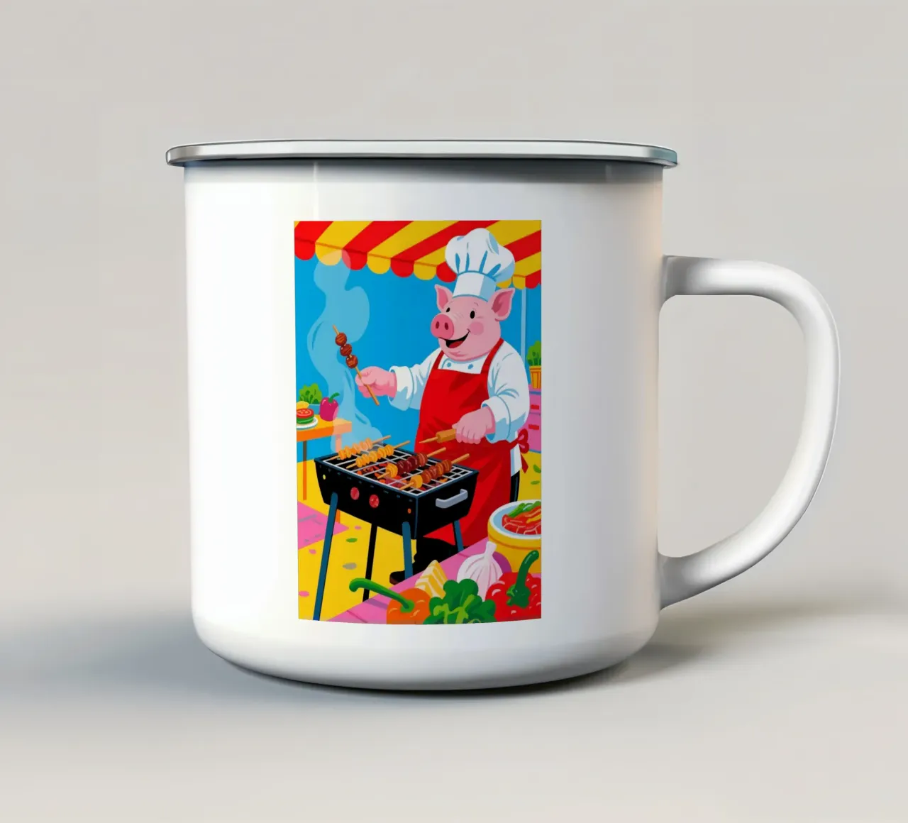 Chef di maiale tazza in smalto da knowledge