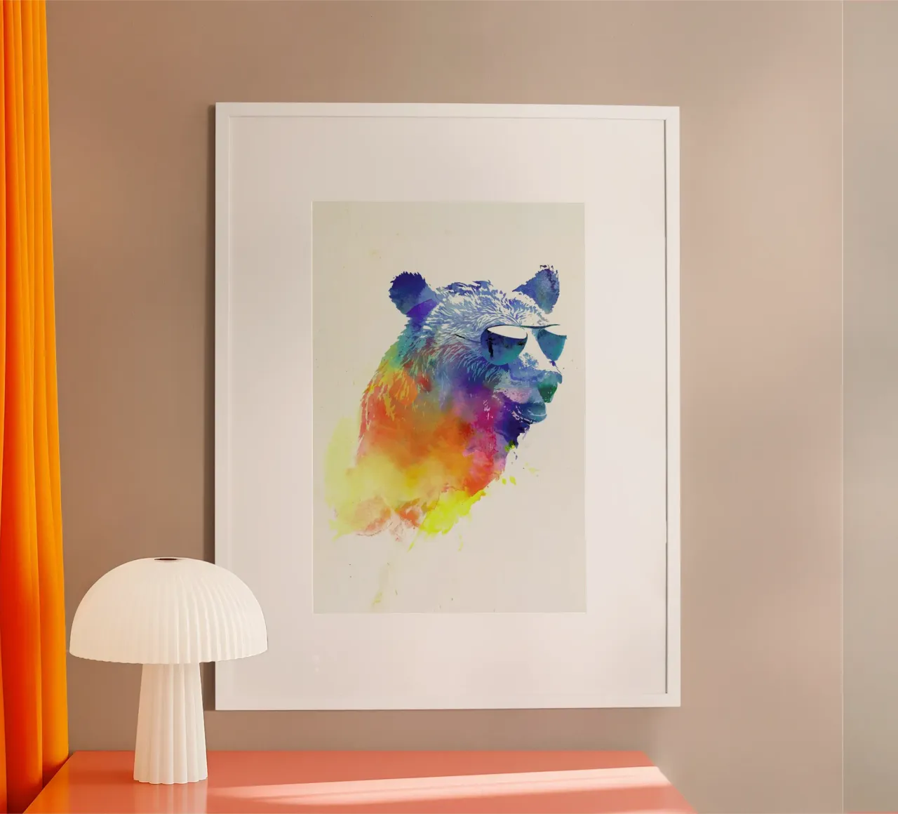 Sunny Bear poster con telaio in legno da Róbert Farkas