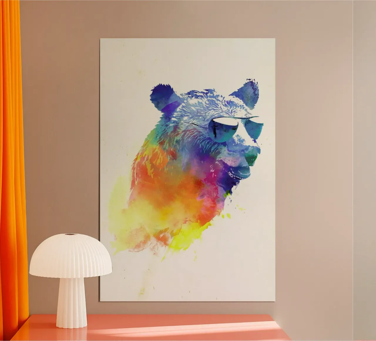 Sunny Bear poster con telaio in legno da Róbert Farkas
