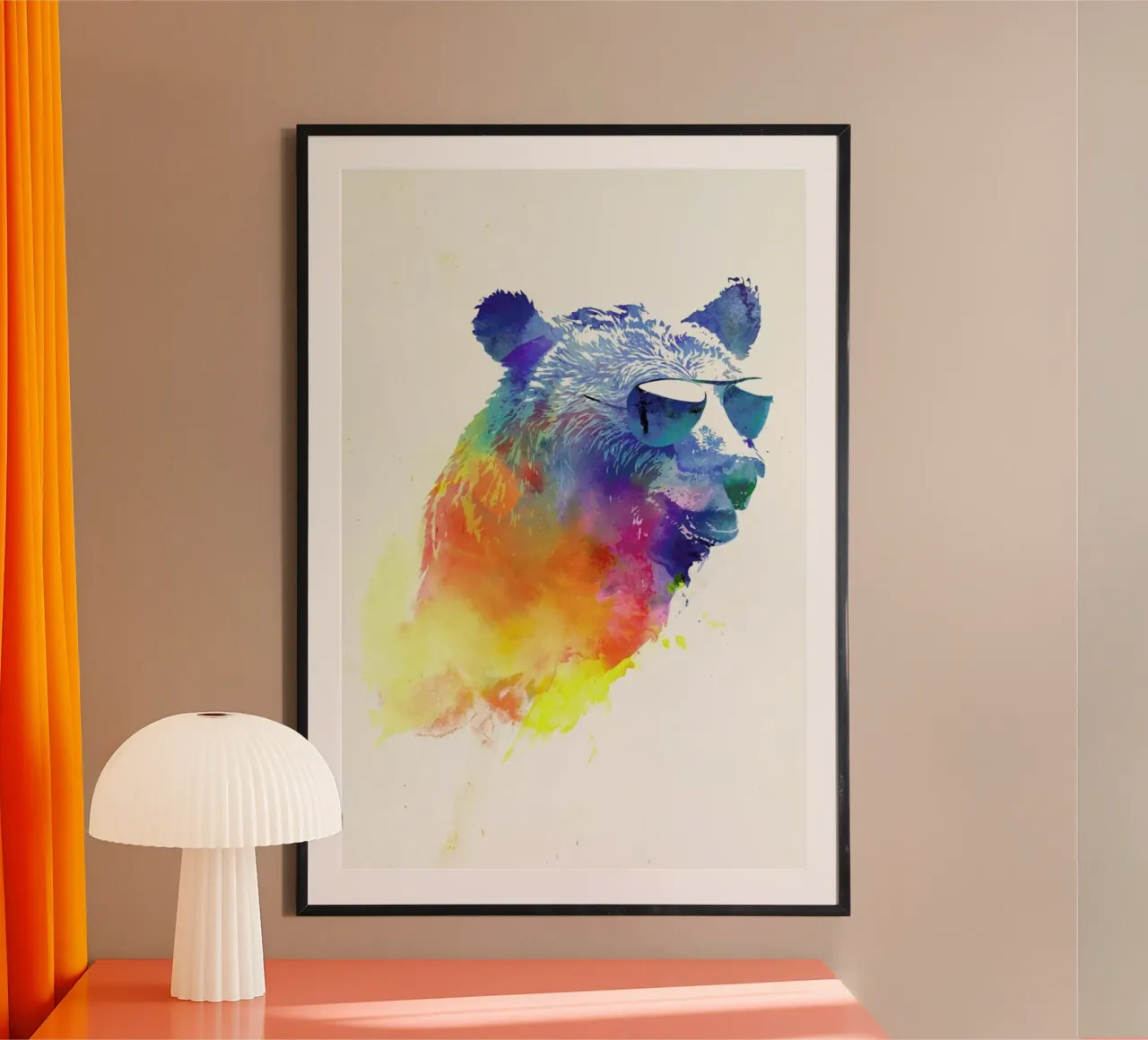 Sunny Bear poster con telaio in legno da Róbert Farkas
