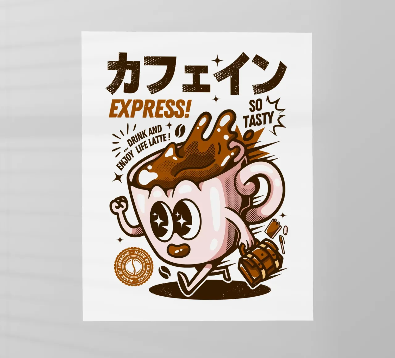 Cafeína Exprés divertida lámina retroiluminada de LM2KONE