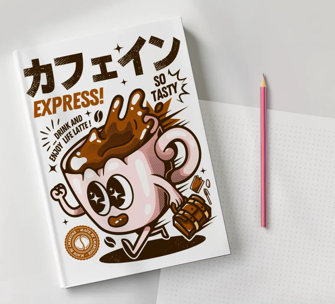 Funny Caffeine Express notebook by LM2KONE