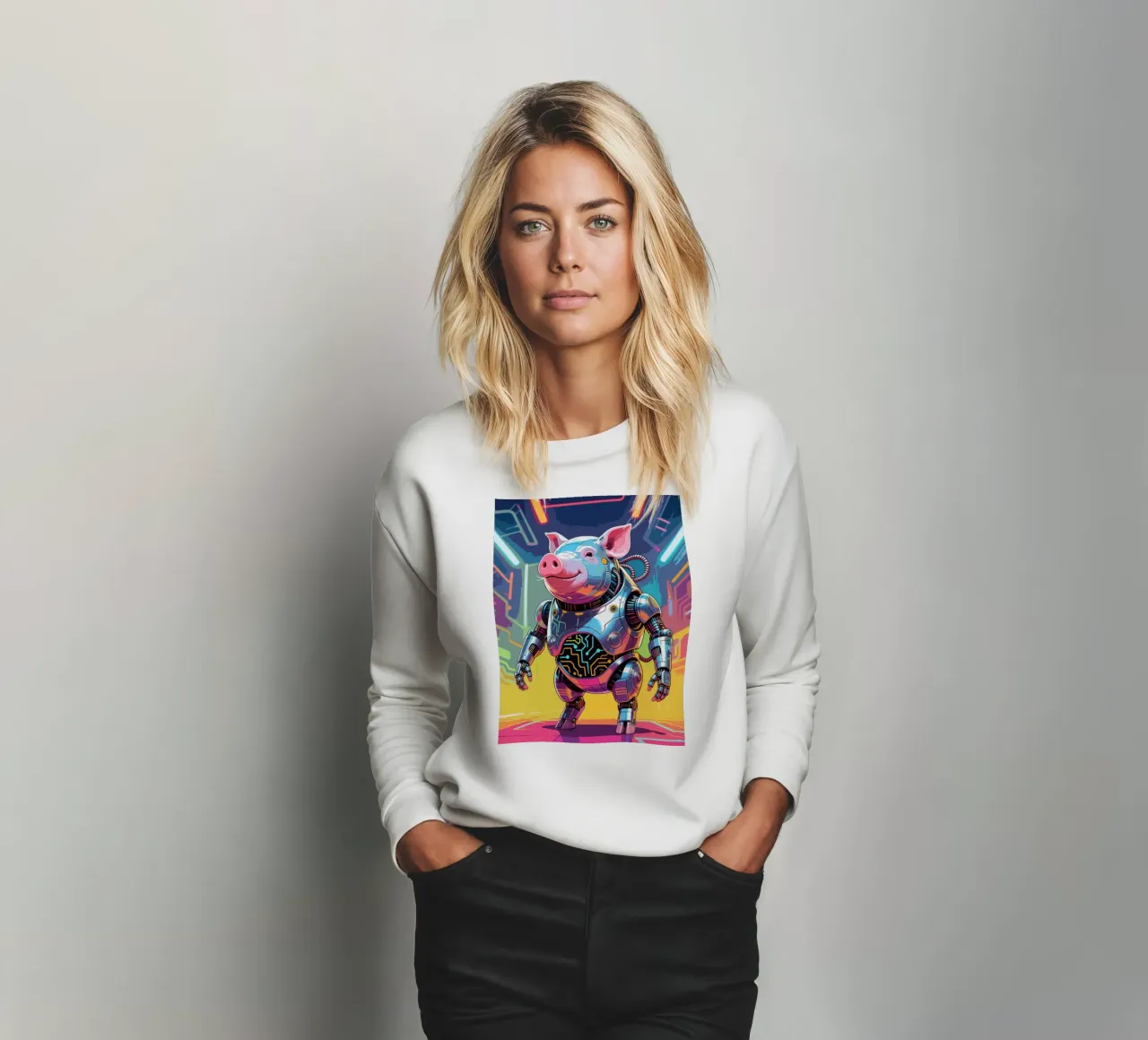 Cyborg Piggy felpa da knowledge