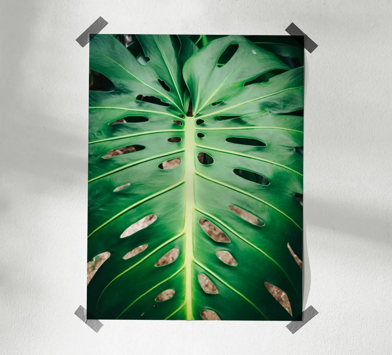 Foglia verde con fori poster da Earthly Visions