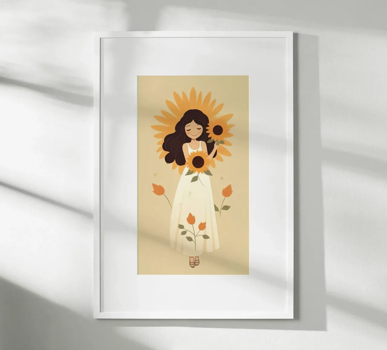 girl soft sunflower poster con telaio in plastica da melts