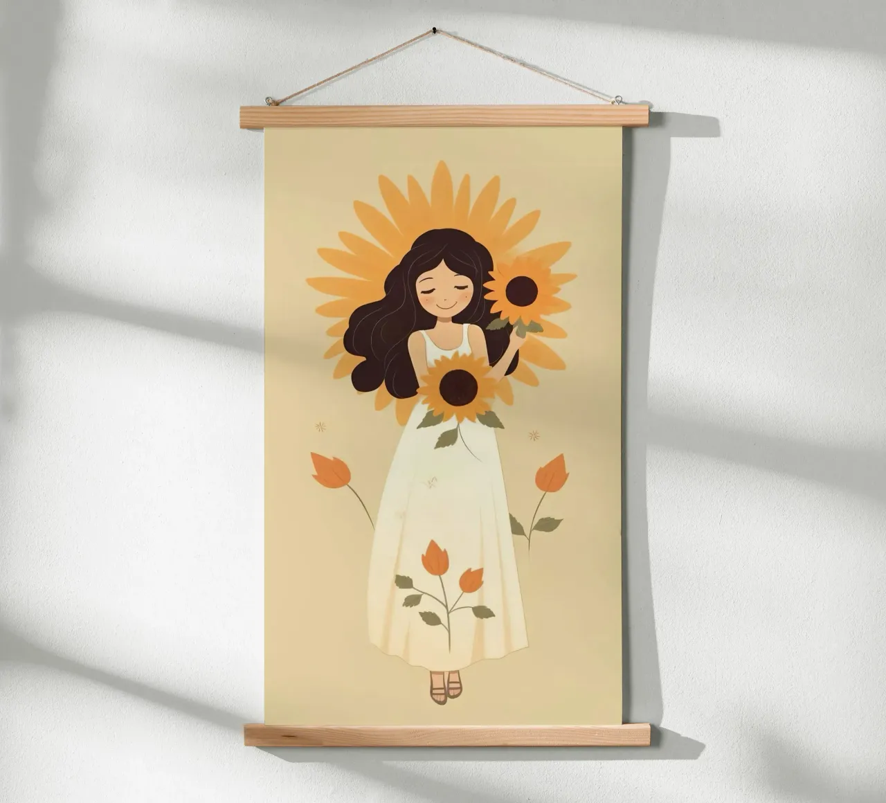 girl soft sunflower poster con telaio in plastica da melts