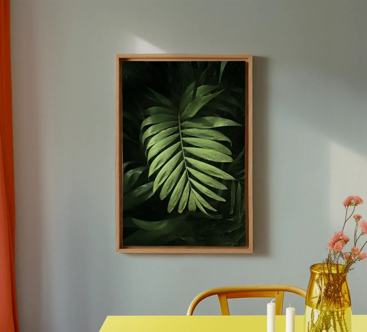 Rotan blad canvas met Baklijst van Earthly Visions