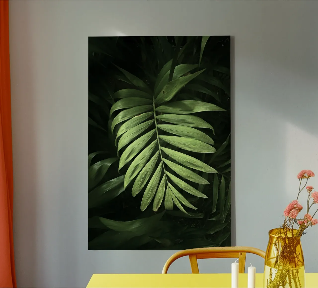 Rotan blad canvas met Baklijst van Earthly Visions