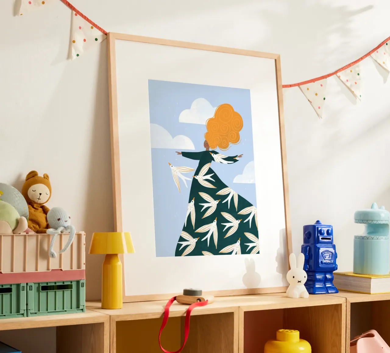 birds in woman in winds poster da hamily