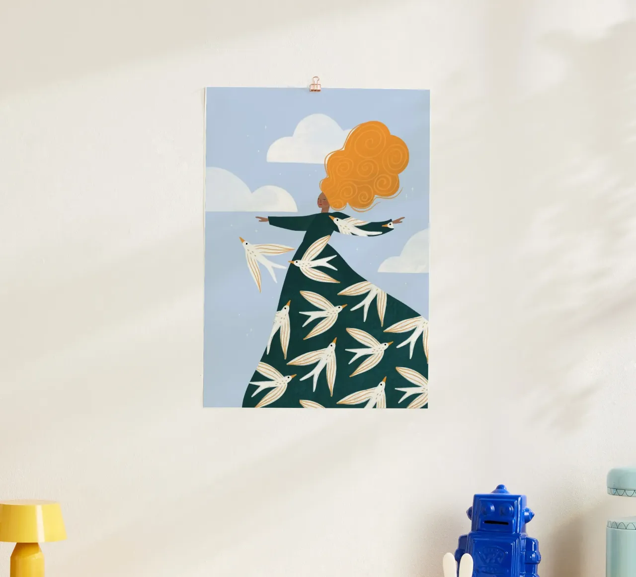 birds in woman in winds poster da hamily