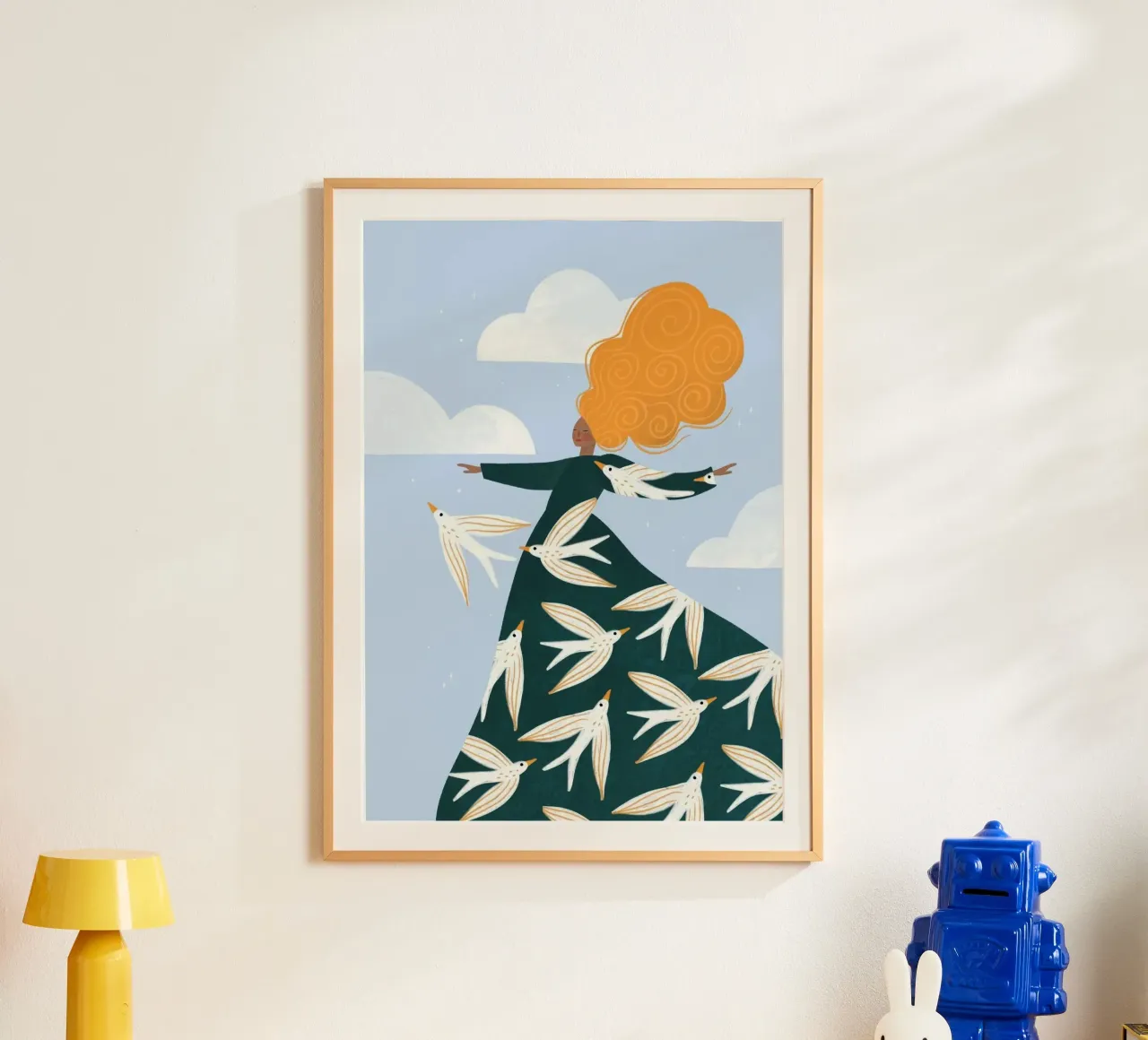 birds in woman in winds poster da hamily