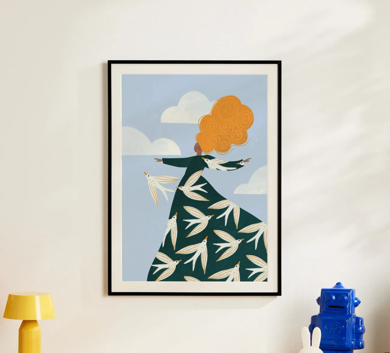 birds in woman in winds poster da hamily