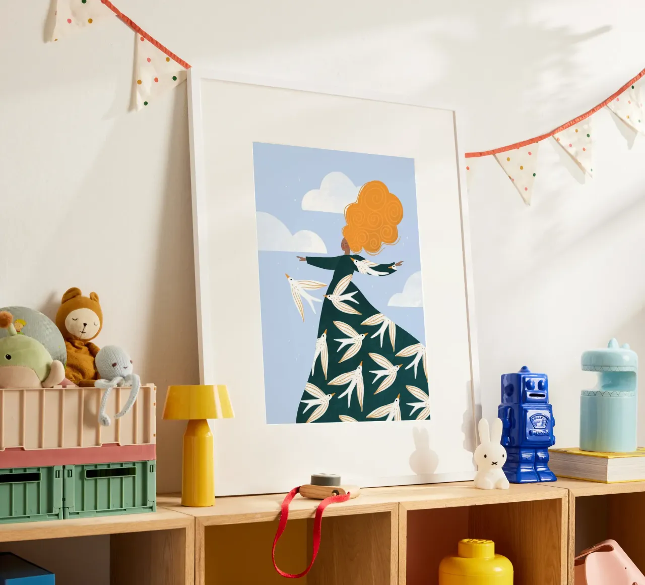 birds in woman in winds poster da hamily
