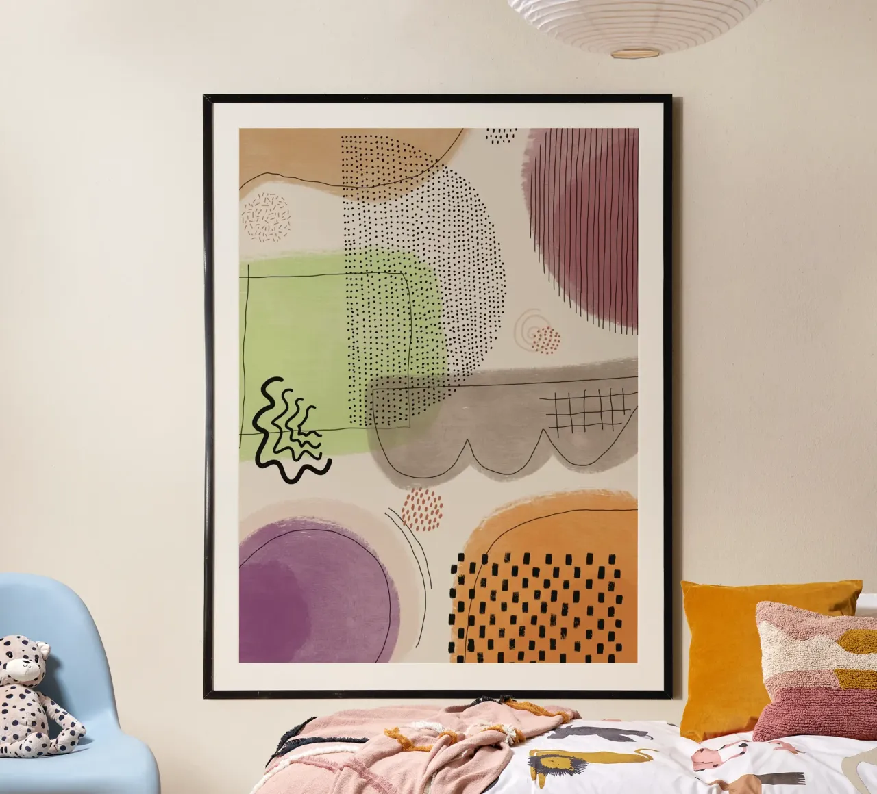 shape and line random poster con telaio in alluminio da hamily