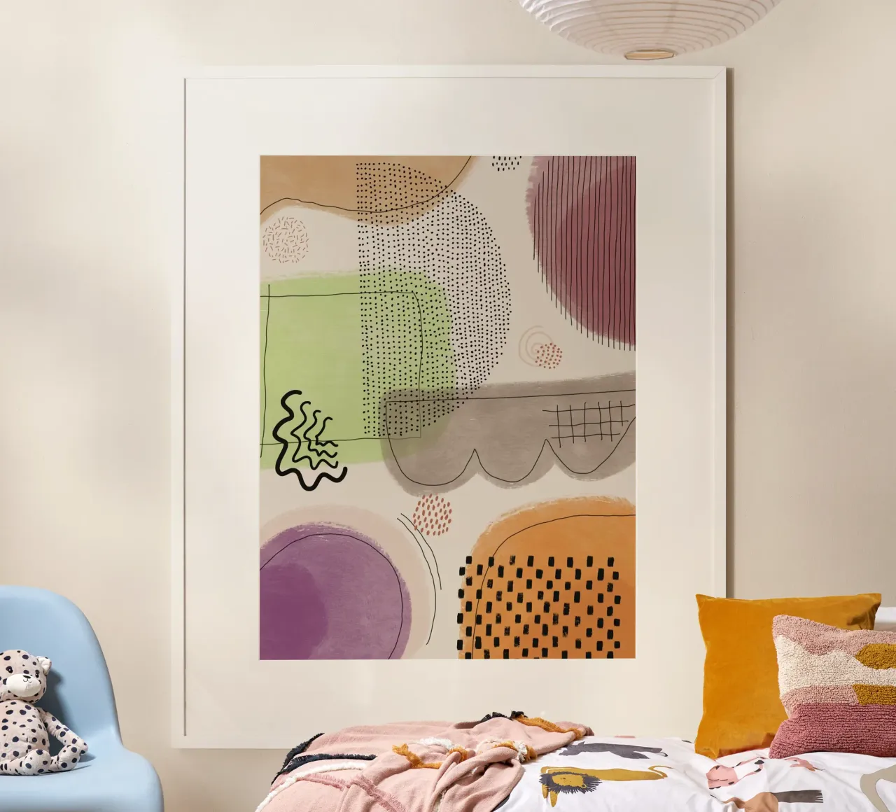 shape and line random poster con telaio in alluminio da hamily