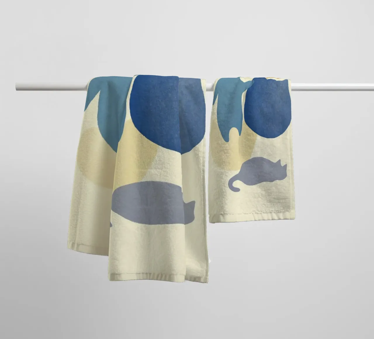 cat shape in color asciugamano da bagno da melts