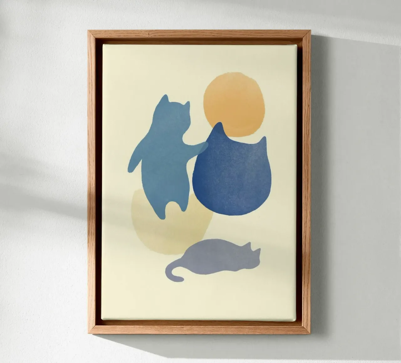 cat shape in color tela con Cornice a cassetta da melts