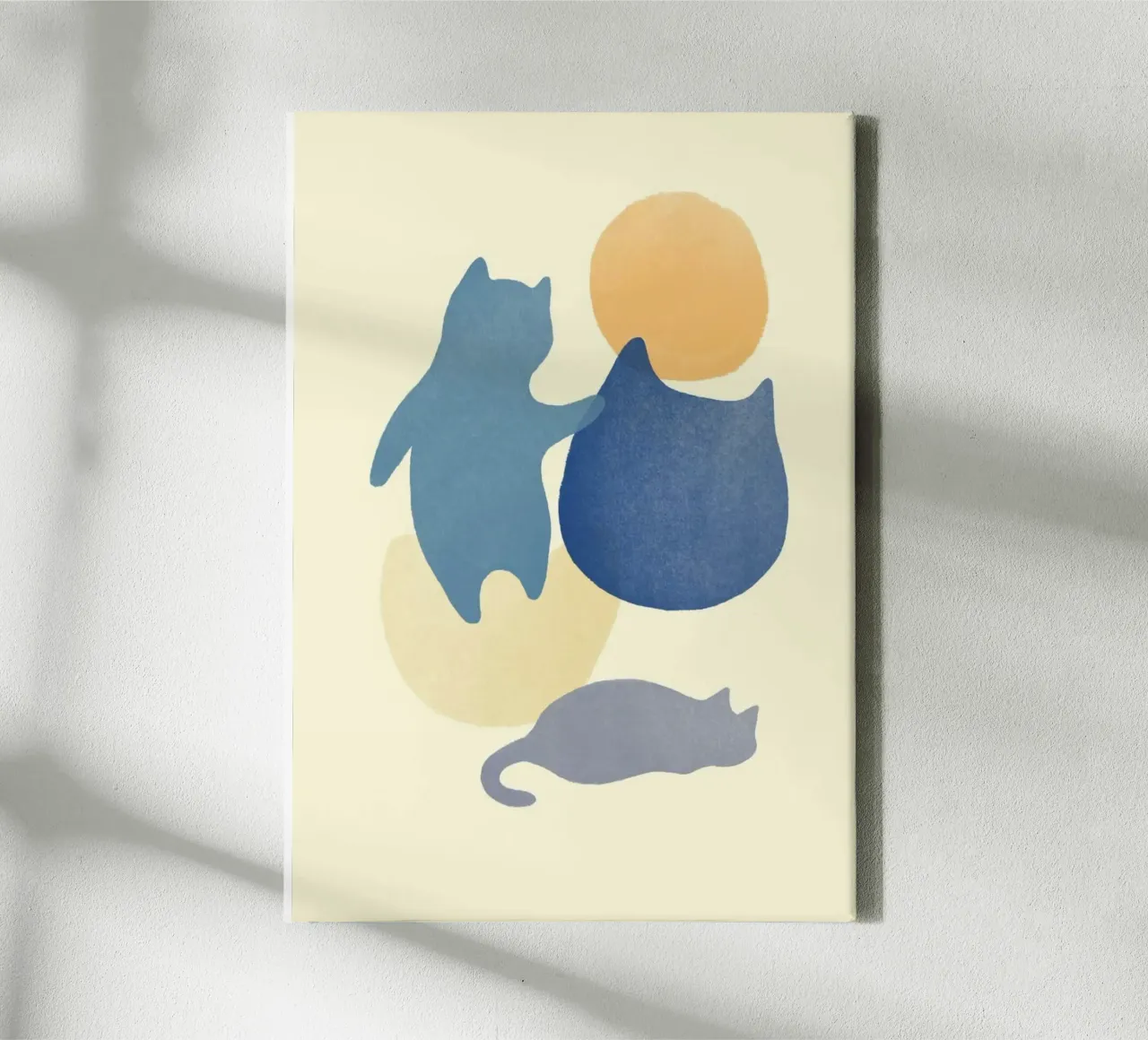 cat shape in color tela con Cornice a cassetta da melts
