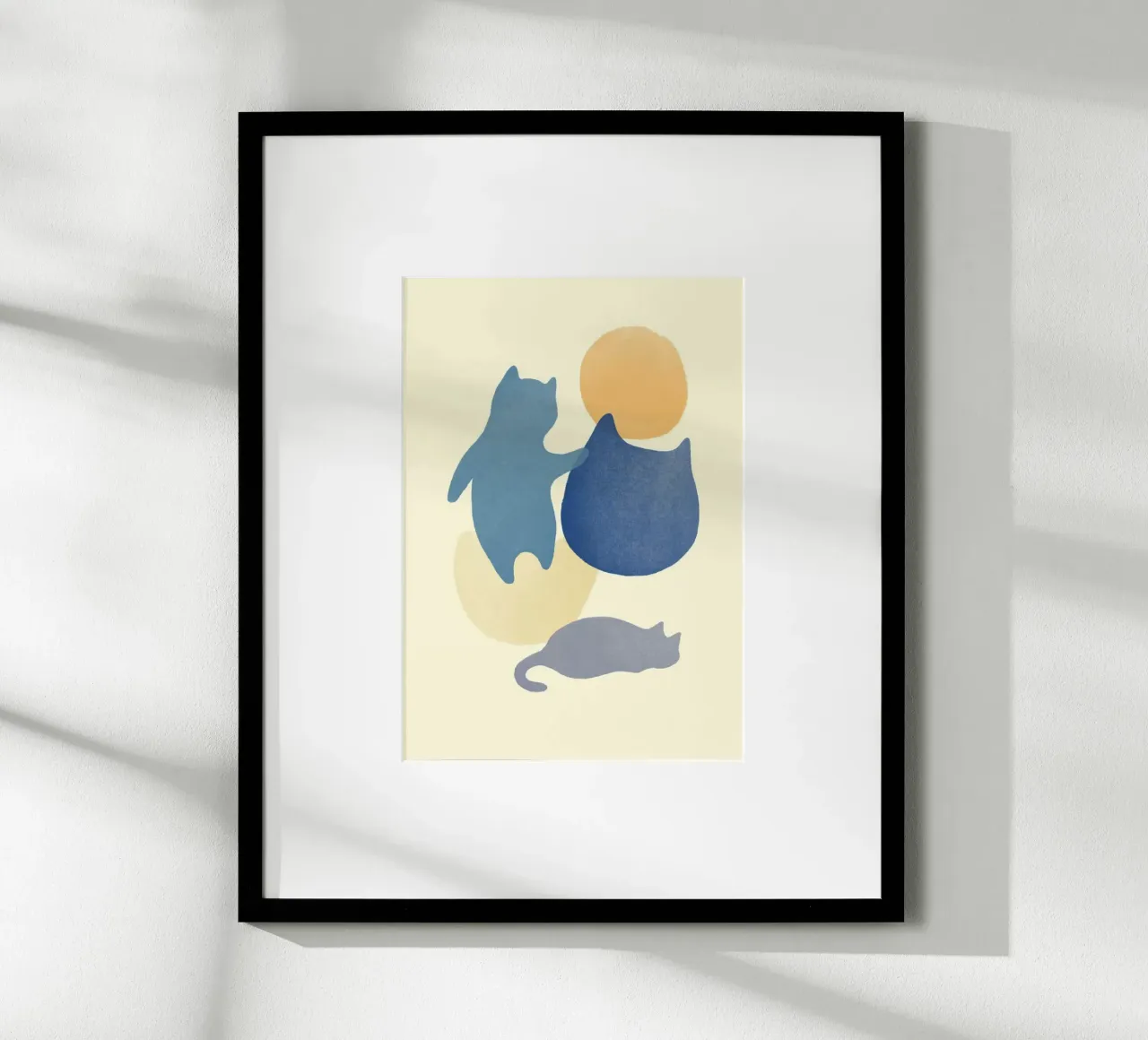 cat shape in color poster con telaio in alluminio da melts