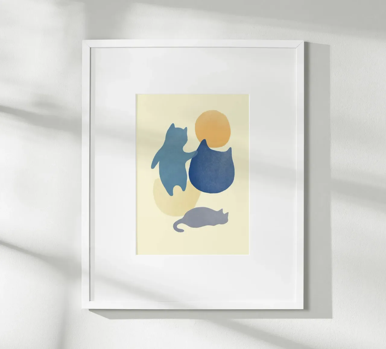 cat shape in color poster con telaio in alluminio da melts
