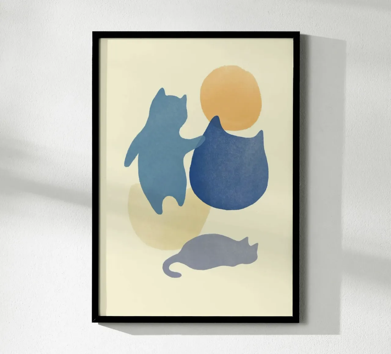 cat shape in color poster con telaio in alluminio da melts
